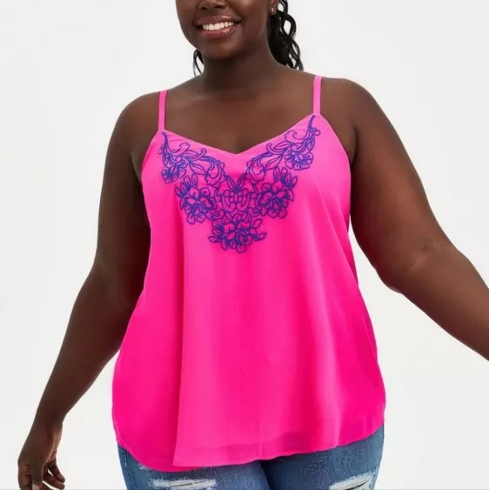 Torrid Sophie Chiffon Embroidered Swing Cami - Picture 3 of 16